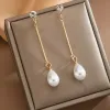 Picture of Luxurious Faux Pearl Long Dangle Earrings