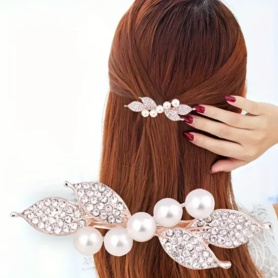 Picture of Elegant Floral Bow Hair Clip